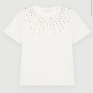 Maje Rhinestone T-Shirt Size 1 NWT